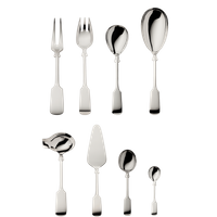 Zestaw posrebrzanych sztućców środka stołu 9 el.