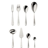 Zestaw srebrnych sztućców środka stołu 9 el.