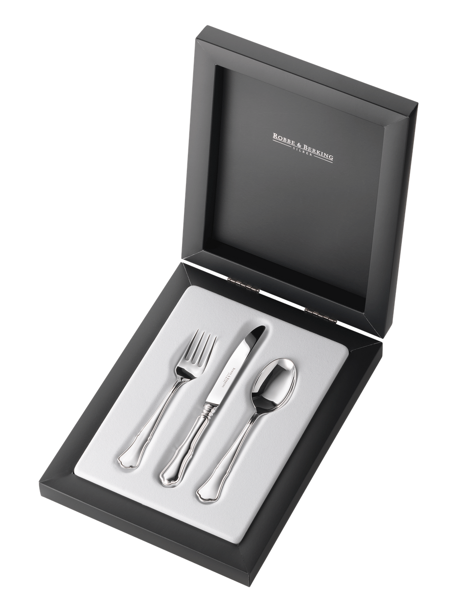 Zestaw posrebrzanych sztućców dziecięcych 3 el.