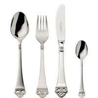 Zestaw posrebrzanych sztućców dziecięcych 4 el.