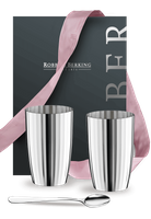 Zestaw upominkowy posrebrzane szklanki wysokie i łyżka 3 el.