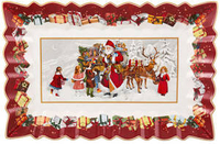 Talerz na ciasto św. Mikołaj i dzieci