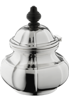 Srebrna cukiernica z pokrywką i złoceniem