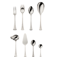 Zestaw srebrnych sztućców środka stołu 9 el.
