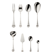 Zestaw posrebrzanych sztućców środka stołu 9 el.