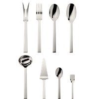 Zestaw posrebrzanych sztućców środka stołu 9 el.