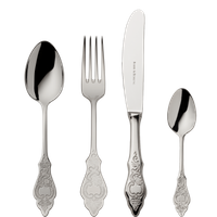 Zestaw posrebrzanych sztućców dziecięcych 4 el.