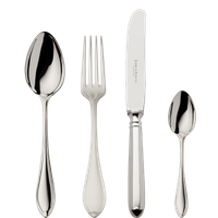 Zestaw posrebrzanych sztućców dziecięcych 4 el.