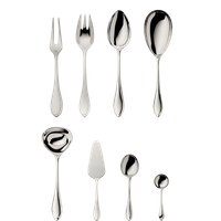 Zestaw srebrnych sztućców środka stołu  9 el.