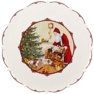 Talerz na ciasto św. Mikołaj i dzieci
