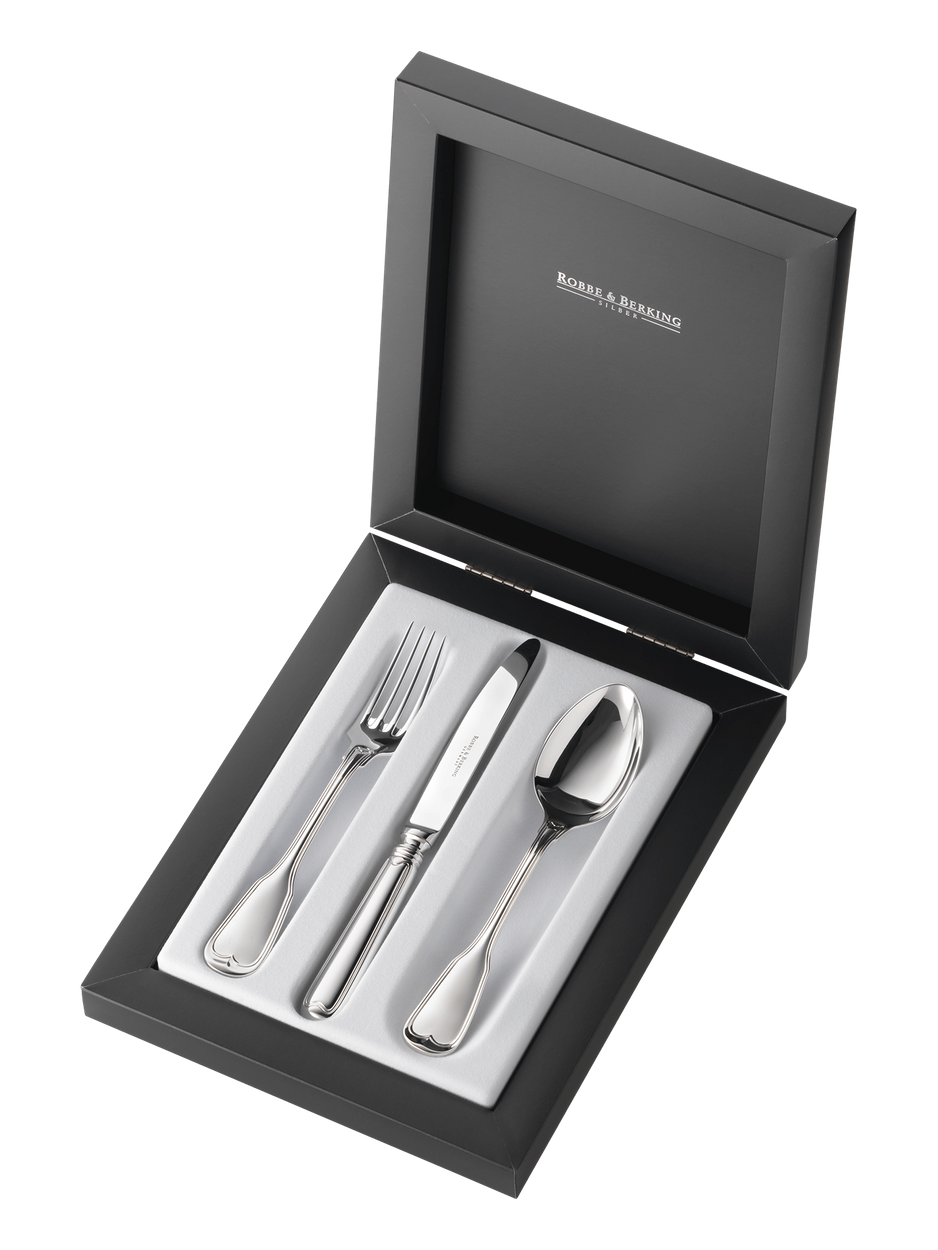 Zestaw posrebrzanych sztućców dziecięcych 3 el.