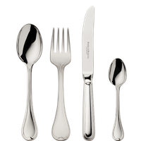 Zestaw posrebrzanych sztućców dziecięcych 4 el.