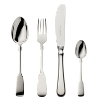 Zestaw posrebrzanych sztućców dziecięcych 4 el.