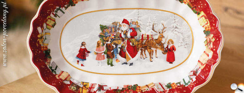 Miska owalna św. Mikołaj z dziećmi