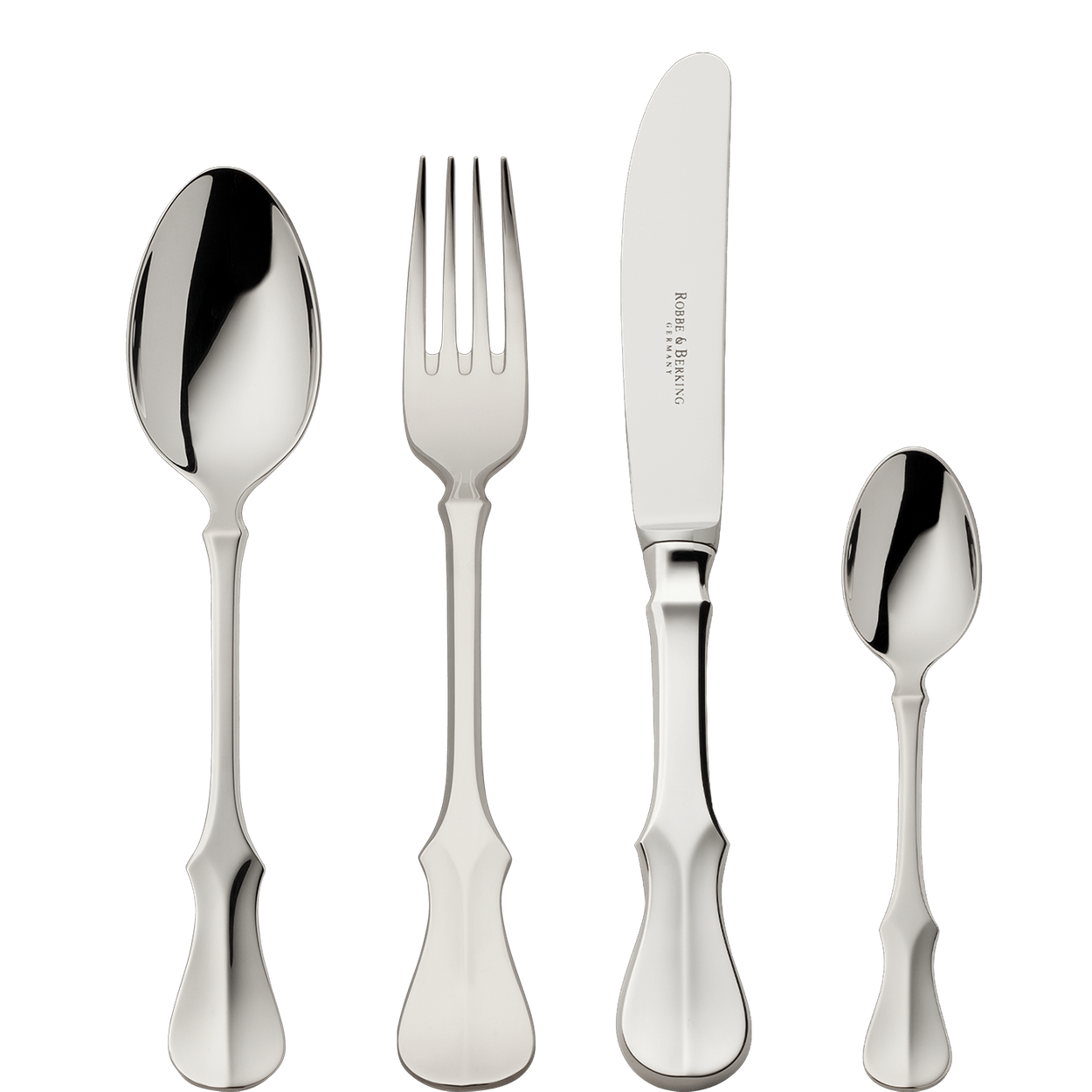 Zestaw posrebrzanych sztućców dziecięcych 4 el.