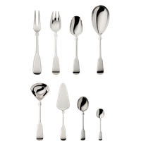 Zestaw posrebrzanych sztućców środka stołu 9 el.