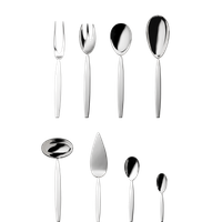 Zestaw posrebrzanych sztućców środka stołu 9 el.