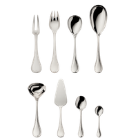 Zestaw posrebrzanych sztućców środka stołu 9 el.